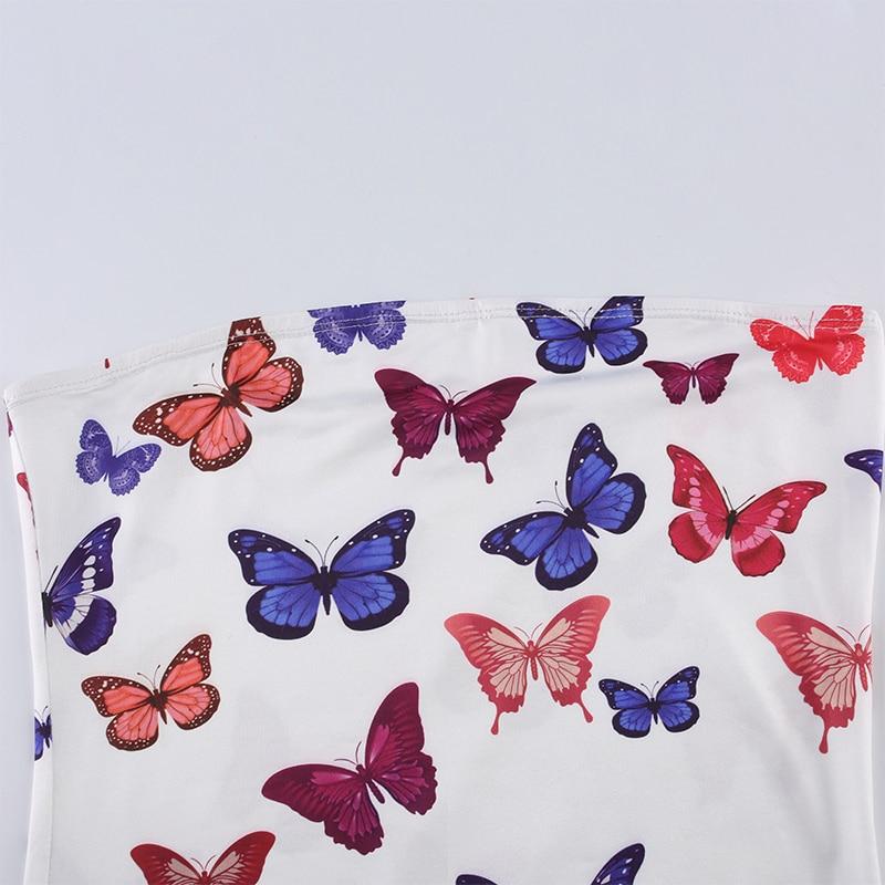 BUTTERFLY STRAPLESS DRESS - Qokys