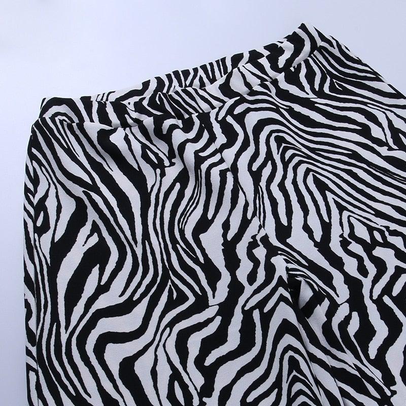 CASUAL HIGH WAIST ZEBRA PANTS - Qokys