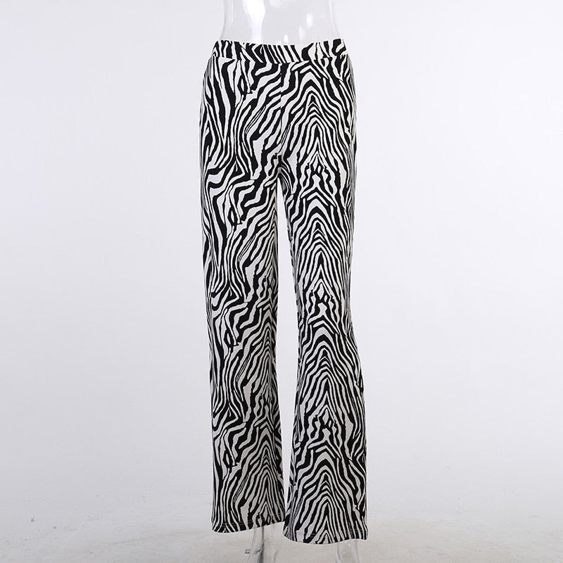 CASUAL HIGH WAIST ZEBRA PANTS - Qokys