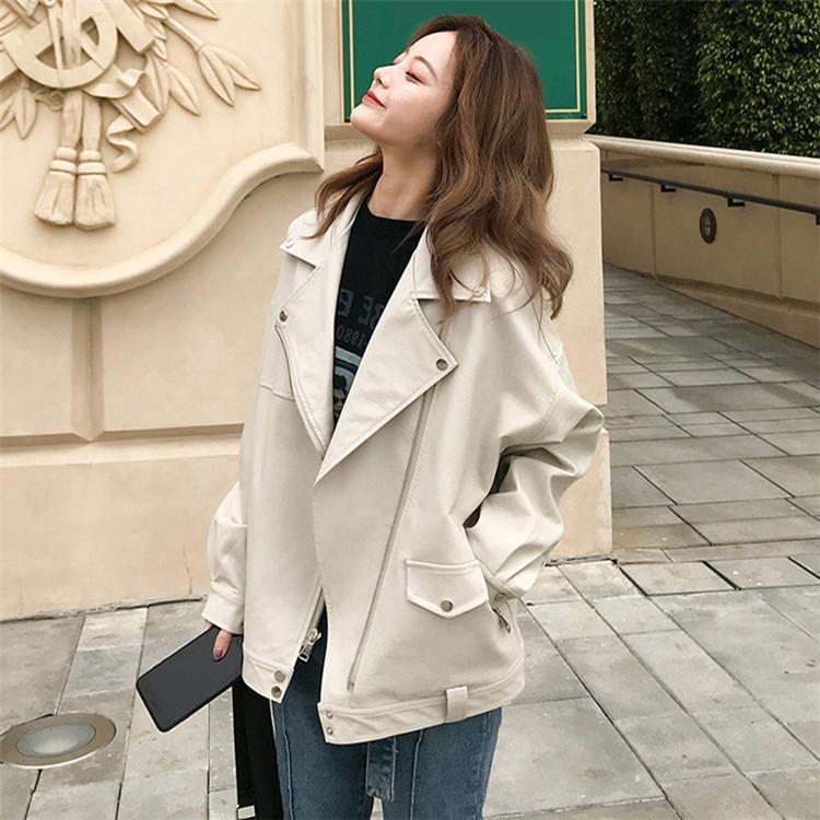 CASUAL LOOSE LEATHER JACKET - Qokys