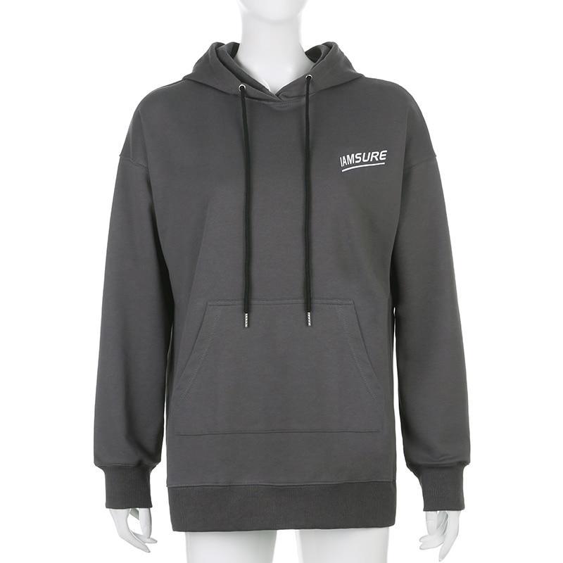 CASUAL LOOSE LONG SLEEVE HOODIE - Qokys