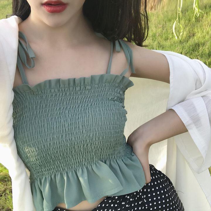 CASUAL RUCHED SEXY CROP TOP - Qokys