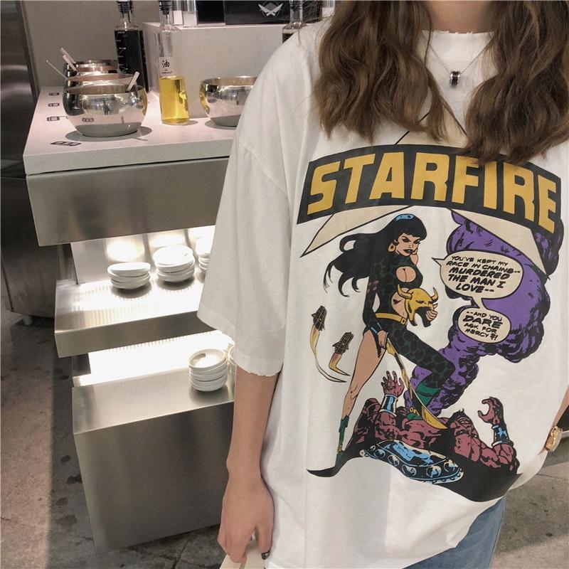 CASUAL STARFIRE CARTOON T-SHIRT - Qokys