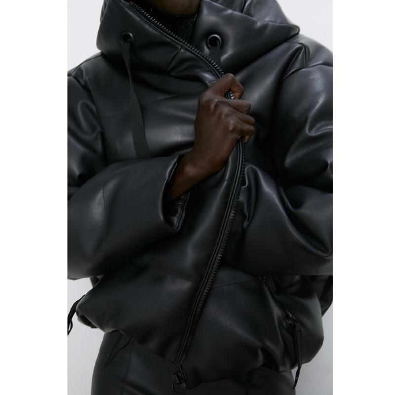 CHIC HOODED LEATHER JACKET - Qokys