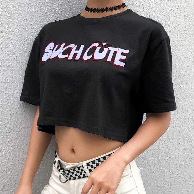 CUTE KOREAN CROP T-SHIRT - Qokys