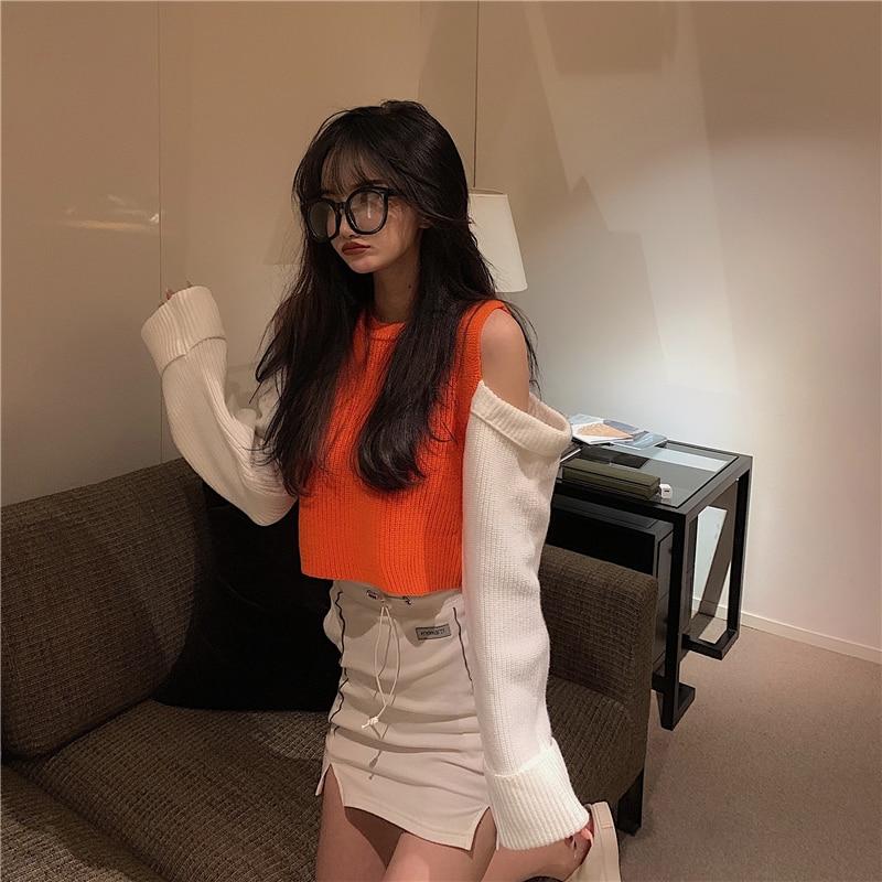 CUTE OFFICE LADY CROP SWEATER - Qokys