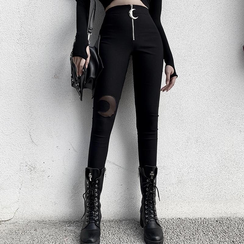 GOTHIC STRACHED PANTS - Qokys