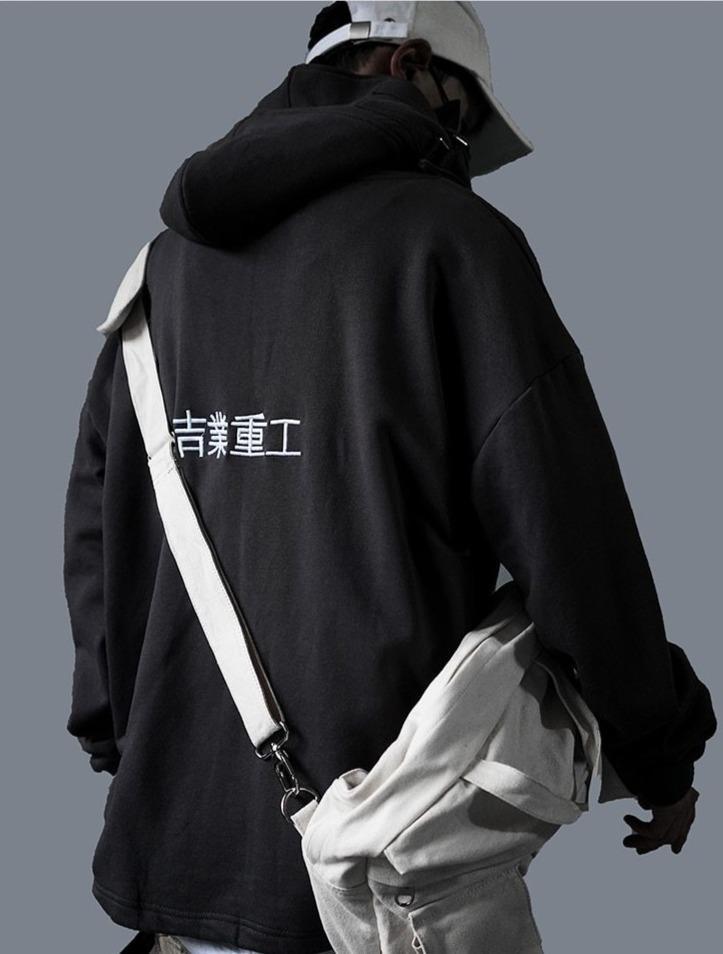 HARAJUKU HIGH NECK MEN HOODIE - Qokys