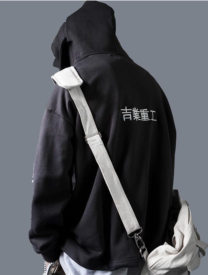 HARAJUKU HIGH NECK MEN HOODIE - Qokys