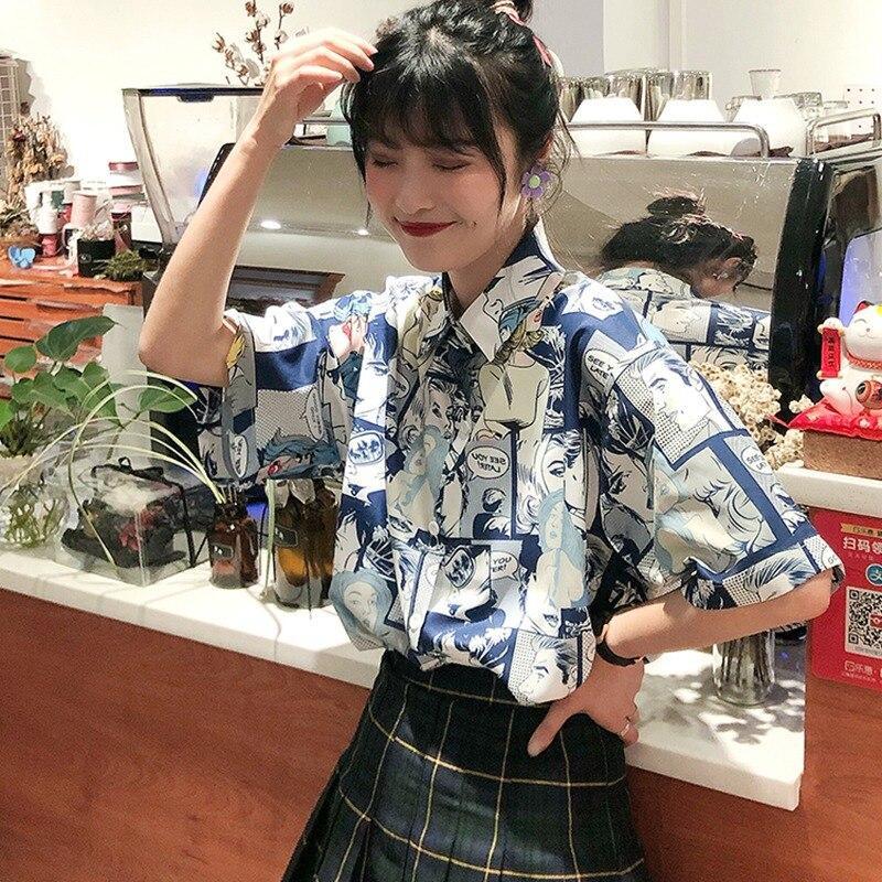 HARAJUKU SHORT SLEEVE PUNK BLOUSE - Qokys