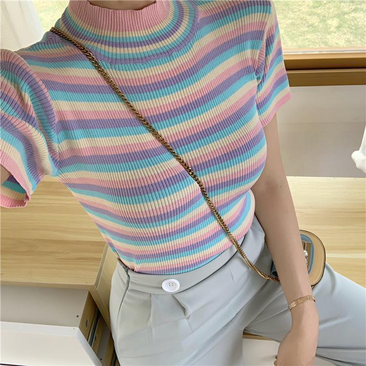 KOREAN CUTE CROP T-SHIRT - Qokys