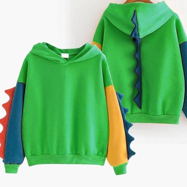 LONG SLEEVE DINOSAUR HOODIE - Qokys