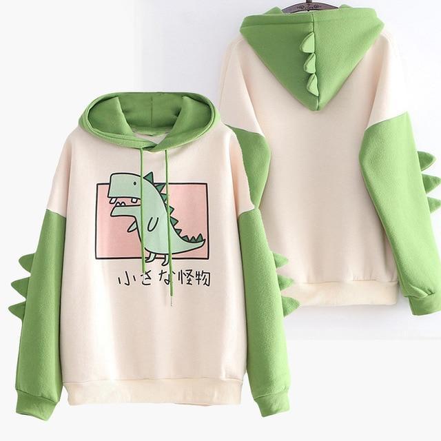 LONG SLEEVE DINOSAUR HOODIE - Qokys