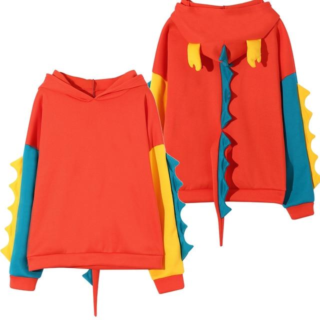 LONG SLEEVE DINOSAUR HOODIE - Qokys