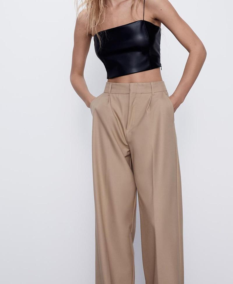 OFFICE STYLE HIGH WEIST WIDE LEG PANTS - Qokys