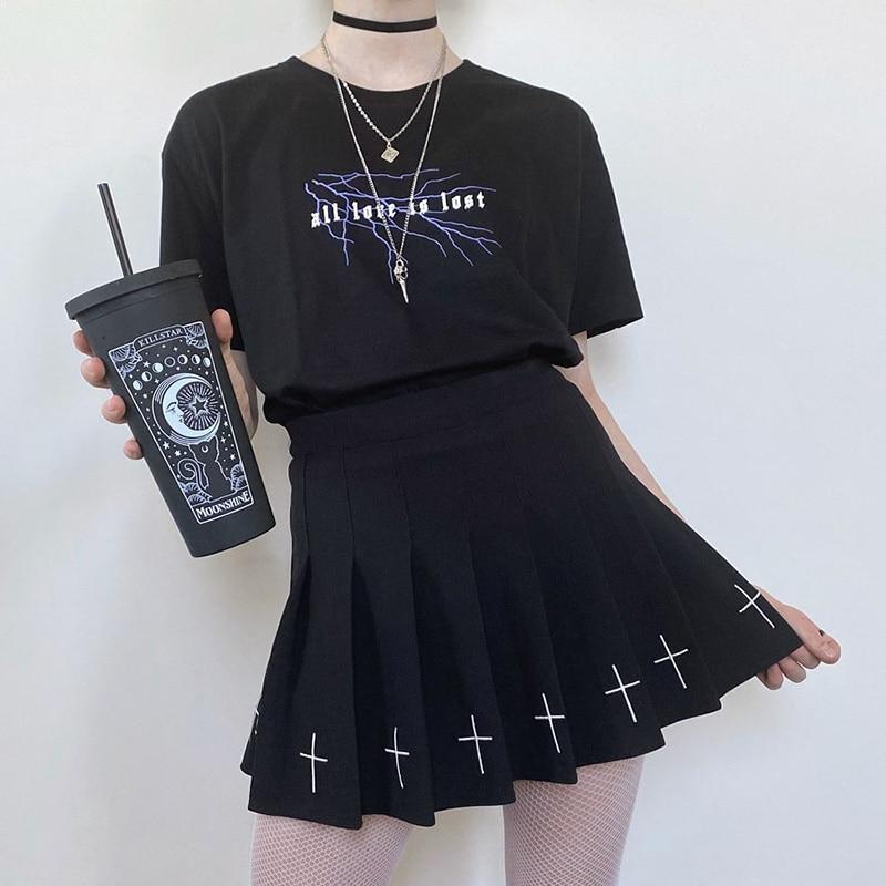 SEXY HARAJUKU HIGH WAIST MINI SKIRT - Qokys