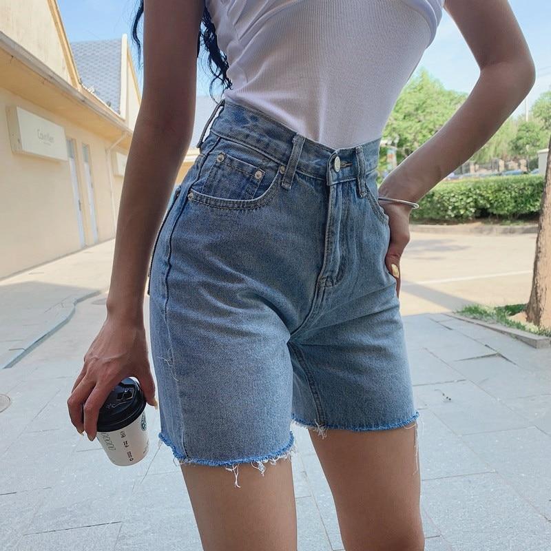 VINTAGE HIGH WAIST DENIM SHORTS - Qokys