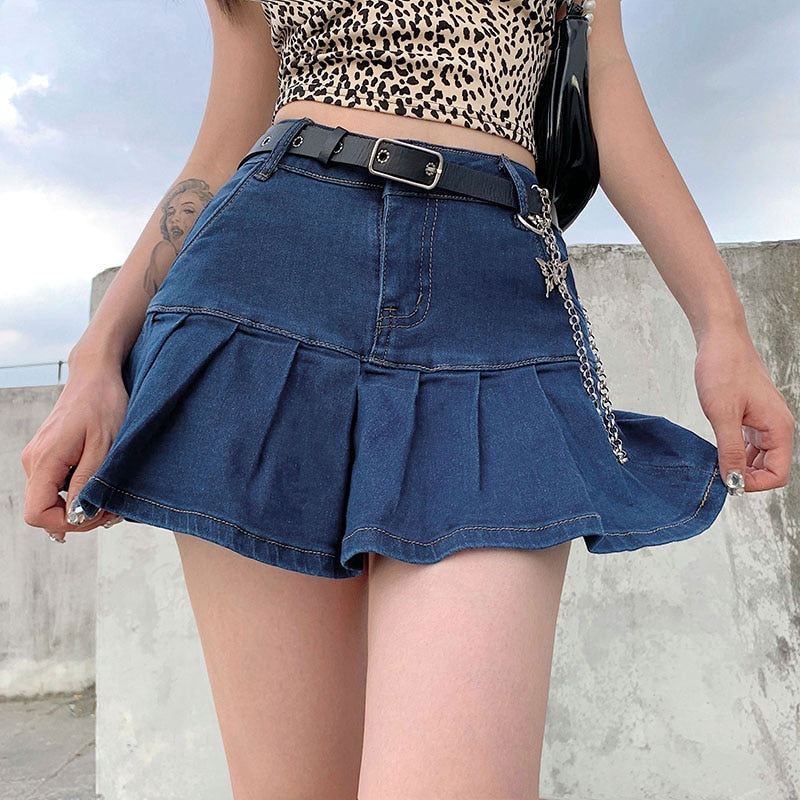 Y2K HIGH WAIST MINI SKIRT - Qokys