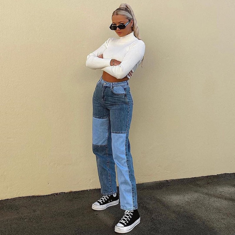 Y2K HIGH WAIST DENIM PANTS