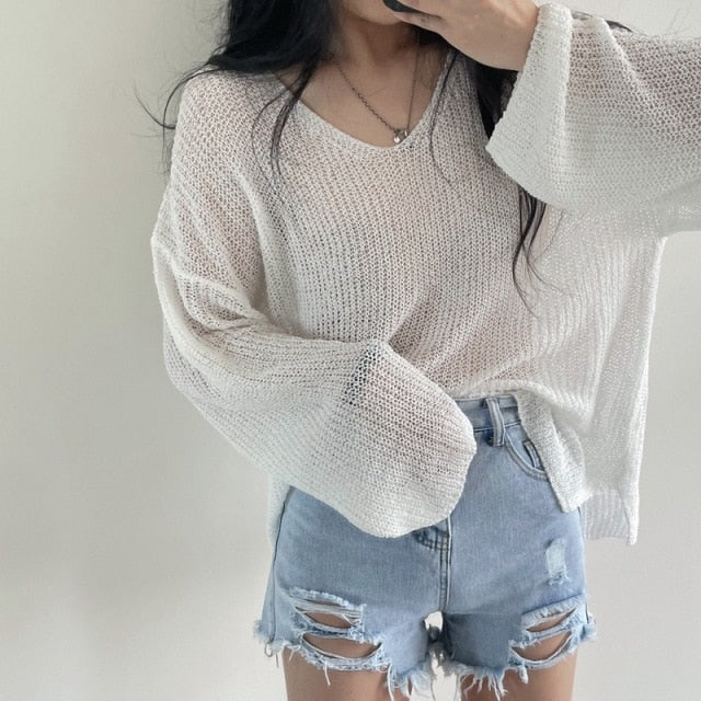 OVERSIZE V-NECK LOOSE SWEATER