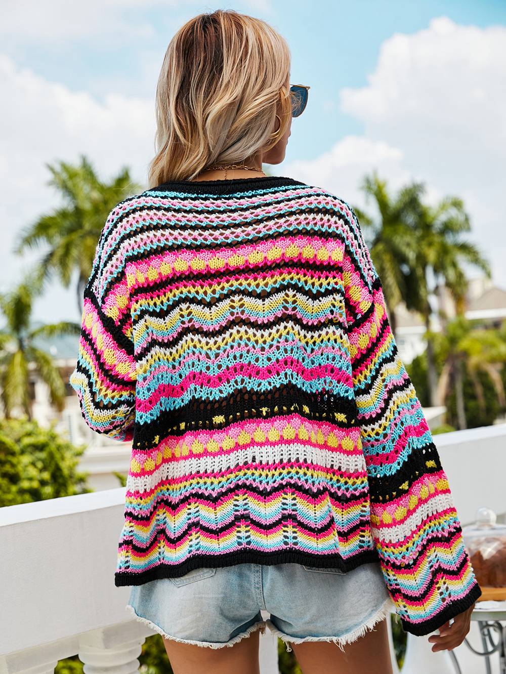 KAWAII FLARE SLEEVE KNITTED SWEATER